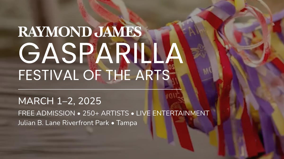 Gasparilla Festival of the Arts event photo with title included.